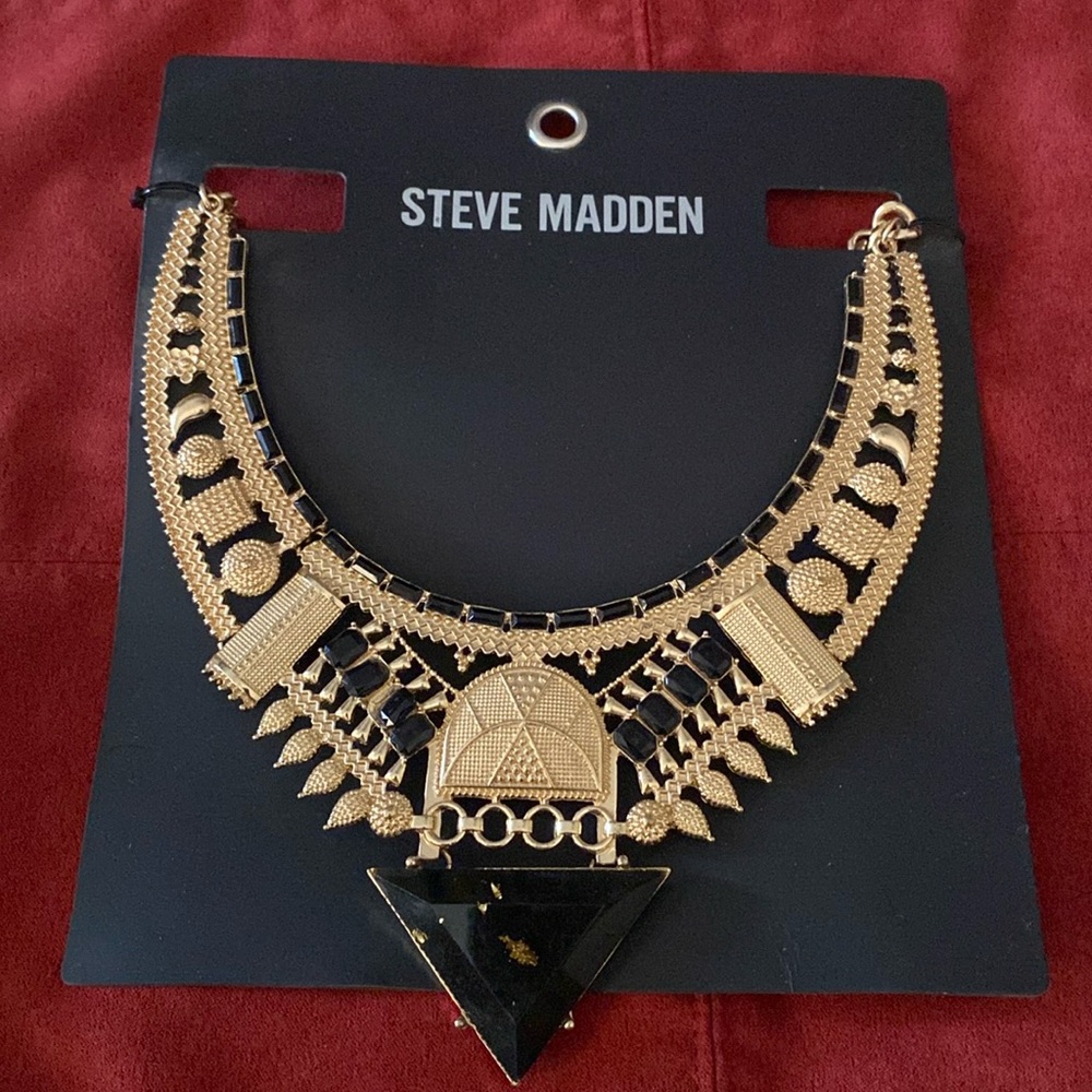 Steve Madden Gold and Black Egyptian Style Statement Collar / Necklace